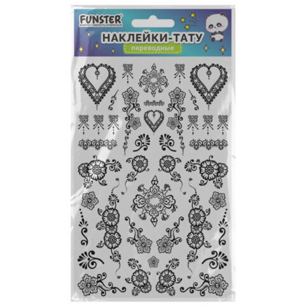 Наклейки-тату переводные "Ассорти", 29х15,5 см, ассорти 12 видов, FUNSTER (ФАНСТЕР), 666106