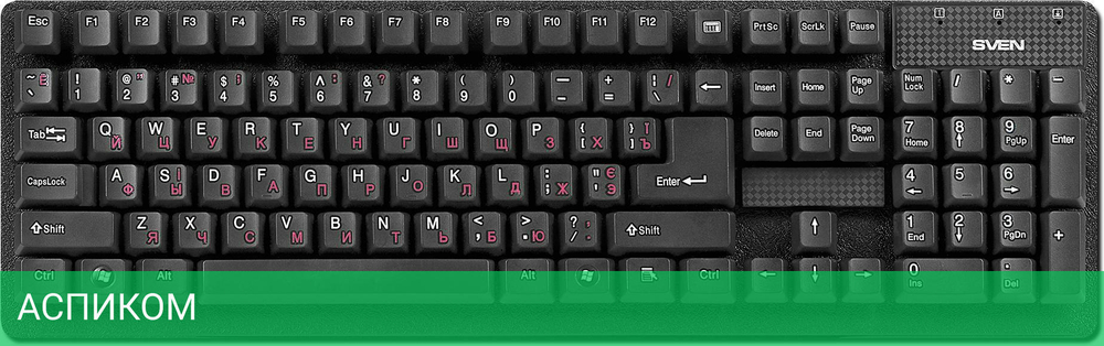 Клавиатура Sven Standard 301 USB черный (SV-03100301UB)