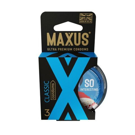 Классические презервативы в пластиковом кейсе MAXUS Classic - 3 шт.