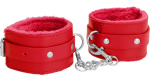 Красные наручники Plush Leather Hand Cuffs