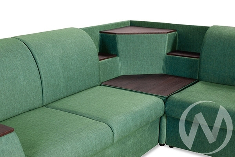 Диван угловой Сенатор (ДУ) 2022 SQUARE 15 (велюр зеленый)