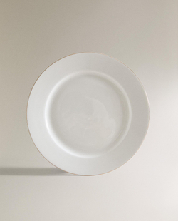 Zara Home тарелка обеденная из костяного фарфора, цвет золотой, 26 см