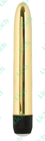 Золотой классический вибратор с кристаллом PRECIOUS GEMS 6in