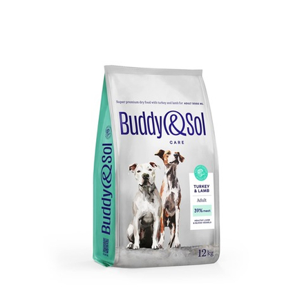 Сухой корм Buddy&Sol CARE ADULT M/L с индейкой и ягненком для взрослых собак средних и крупных пород 12 кг