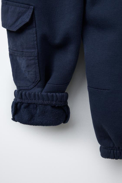 ZARA БРЮКИ-ДЖОГГЕРЫ В СТИЛЕ КАРГО, МОРСКОЙ СИНИЙ