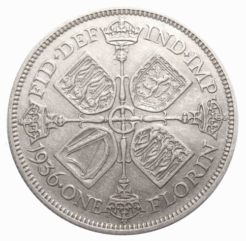 1 флорин 1936 год Великобритания (Георг V) Серебро. VF-XF