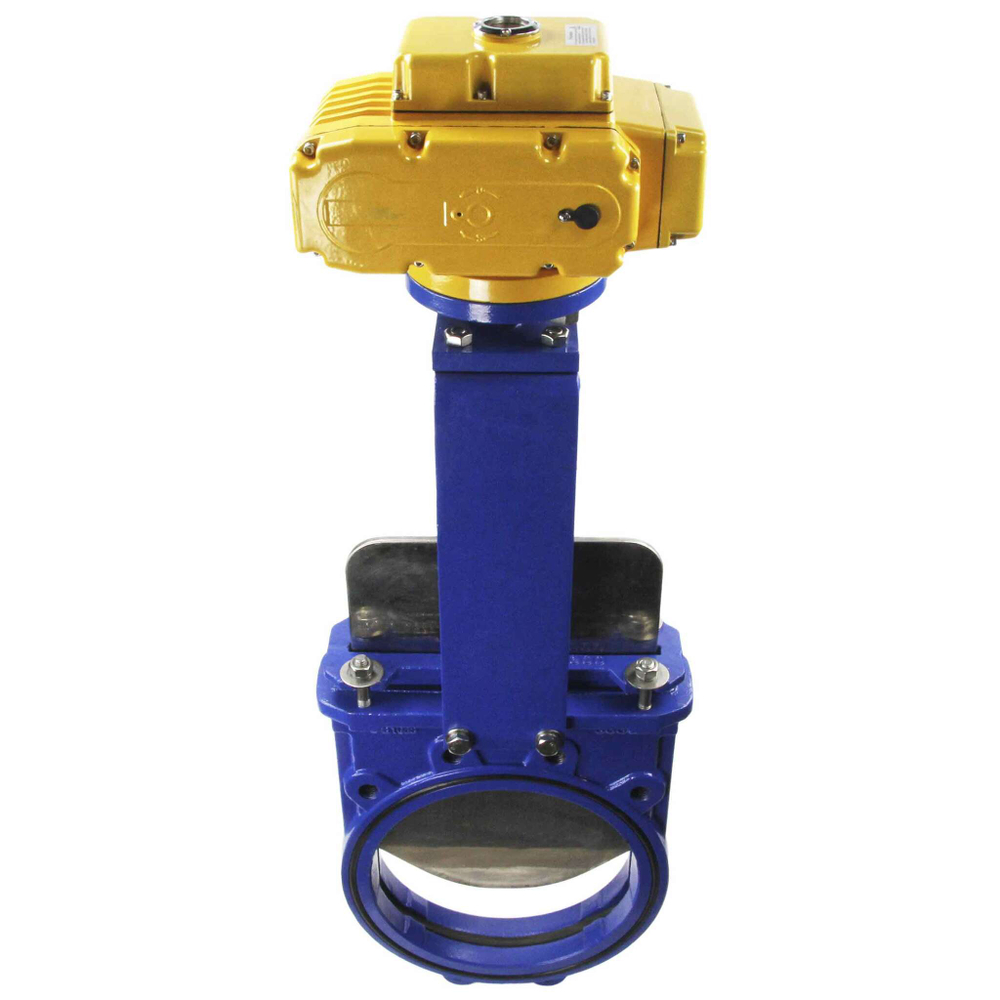 Knife Gate Valve Elephant PSI145 Class 125 NBR Wafer type, Cast Iron, Bidirectional, with Elephant-MT-200 380V electric actuator