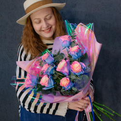 158. Нежный необычный букет из роз сорта Барби