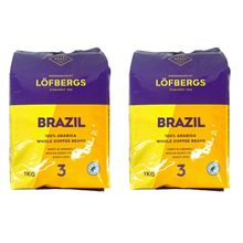 Кофе в зернах Lofbergs Brasil 1 кг, 2 шт