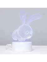 Светильник сенсорный «Кролик» LED 7 цветов USB/от батареек б