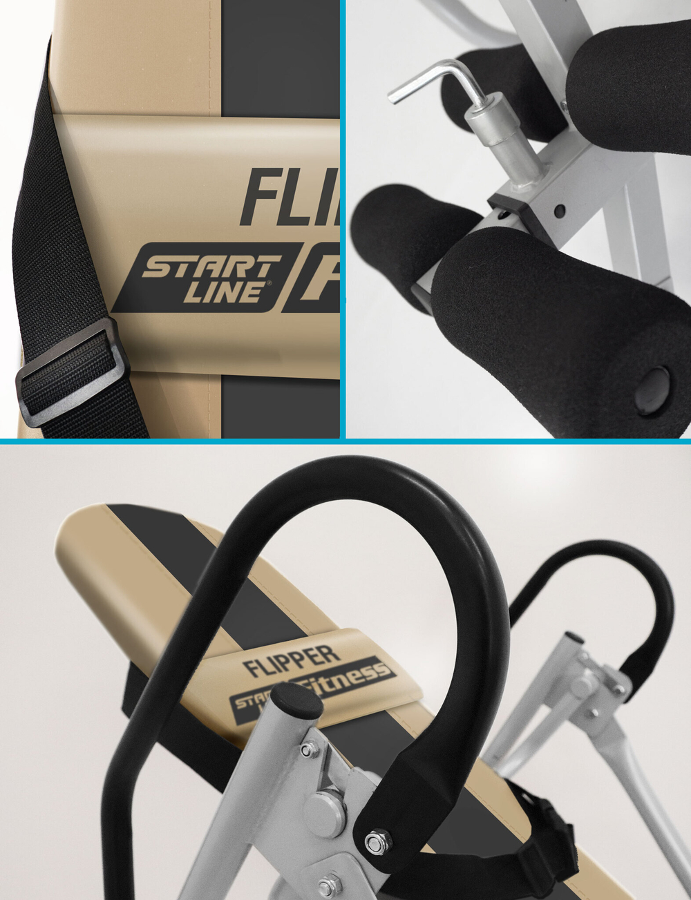 Инверсионный стол FLIPPER бежево-серый c подушкой