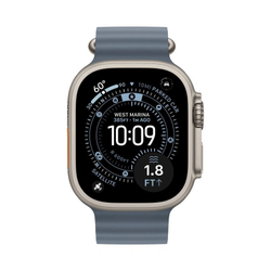 Умные часы Apple Watch Ultra 3 (2025) GPS+Cellular 49mm, Natural Titanium ремешок "Anchor Blue Ocean Band" один размер 130-200 mm (MEWH4)