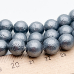 "Майорка" с эффектом фольга, цвет темно-серый, диаметр 10 мм, цена за 9 шт (1/4 нити)