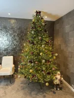 Елка с гирляндой встроенной «Eiffel» Эйфель (Литая хвоя) 270 см / 2,7 м