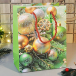 Пакет бумажный 18*23*10см с ручками "Новый год" (микс 419)