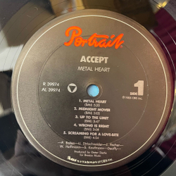 Винтажная виниловая пластинка LP Accept Metal Heart (USA 1985) Midnight Mover