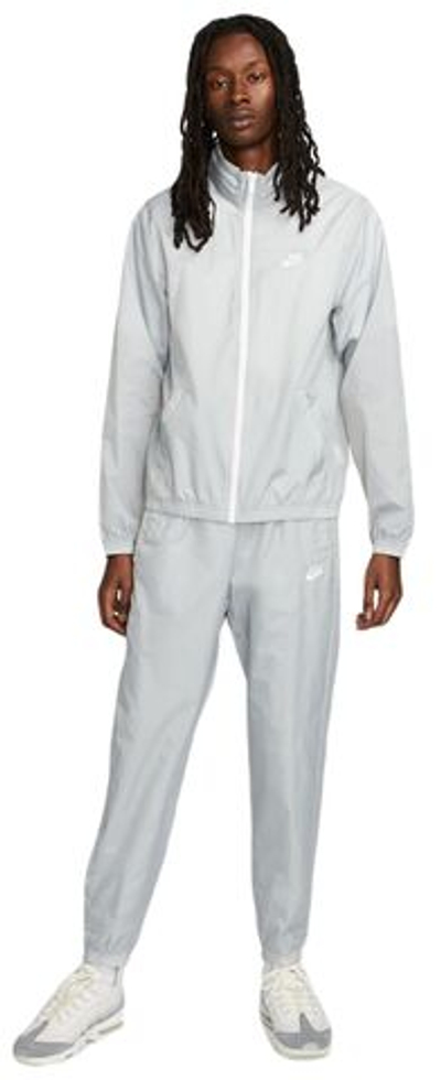 Мужской теннисный костюм Nike Sportswear Club Lined Woven Track Suit - light smoke grey/white