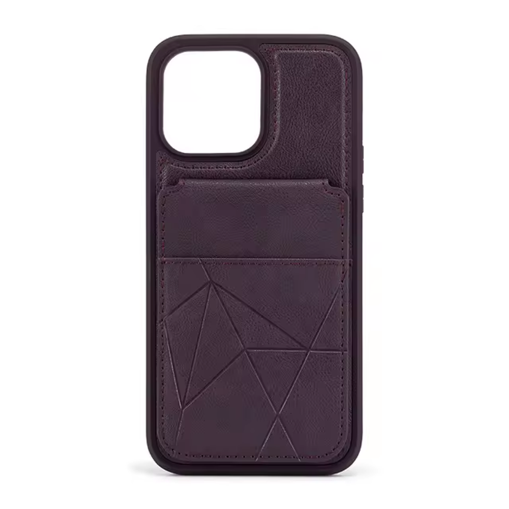 Кожаный чехол с отделением для карт iPhone 15 Pro