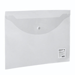 Папка-конверт с кнопкой А4, 100л, прозрачная (STAFF)