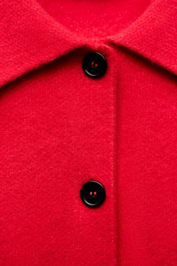 ZARA ОДНОТОННЫЙ КАРДИГАН, КРАСНЫЙ