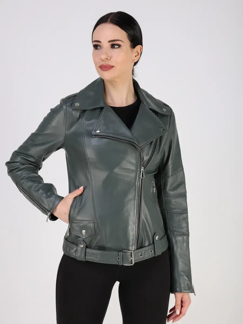 Кожаная куртка демисезонная косуха