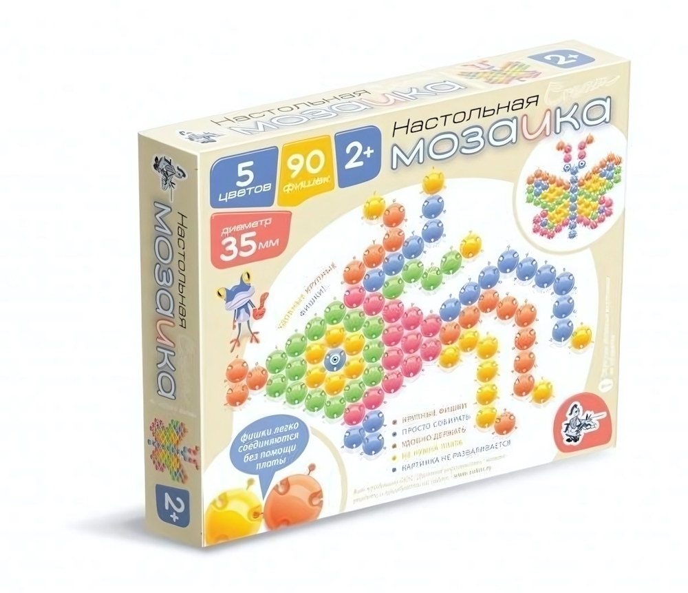 Мозаика наст. d-35мм. 90 эл. с крупными фишками (Т-Ц)