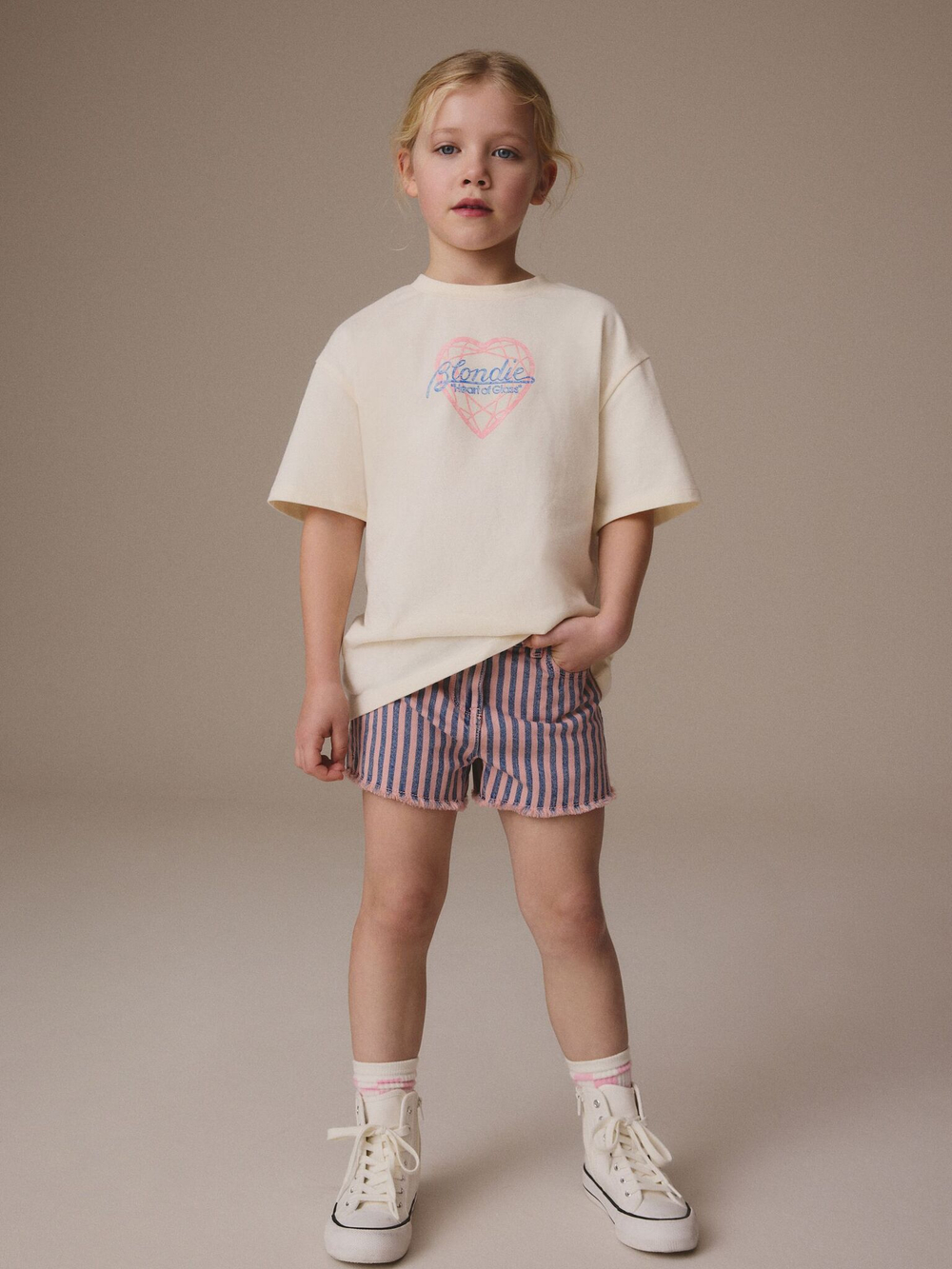 Шорты джинсовые для девочки Next E35-571, Синий, Розовый