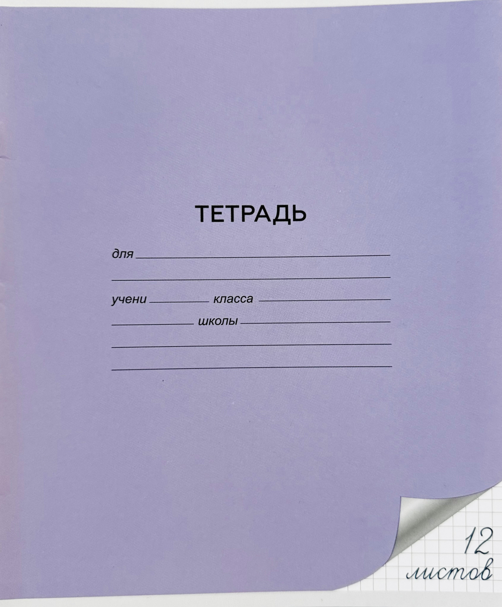 Тетрадь Alingar, 12 листов, клетка, фиолетовый