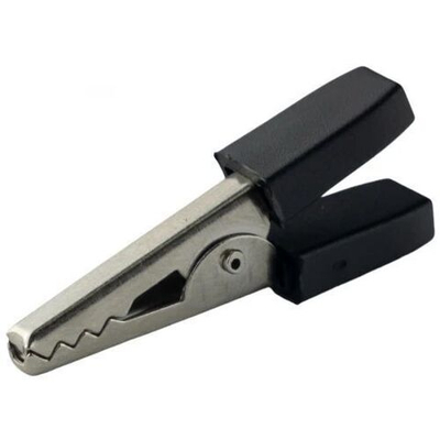 Зажим крокодил для проводов 5A 35мм (Черный) - 10шт