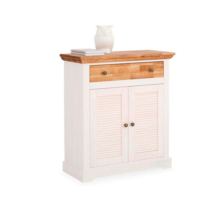 Комод белый с ящиком Асти из МДФ и натурального дуба