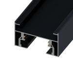 Трековая система освещения CITY 2TRA 220V 1.5м. Чёрный шинопровод осветительный двух-контактный однофазный трек подвесной/накладной 34x19x1500mm IP20/ коннектор для подключения и заглушка в комплекте