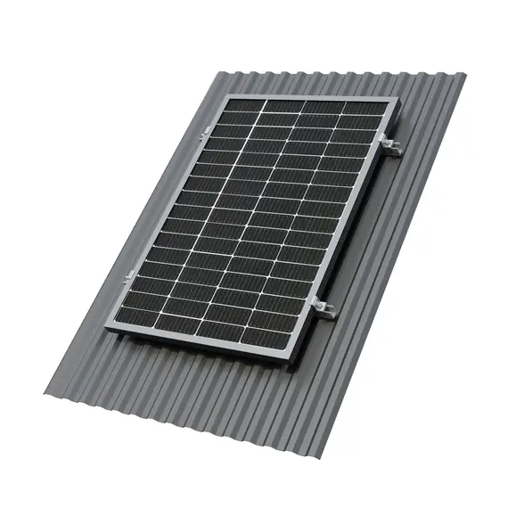 Крепёж одной солнечной батареи 100-200 Вт на наклонную крышу. 70 мм