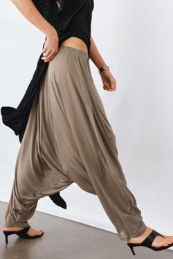 ZARA СВОБОДНЫЕ СТРУЯЩИЕСЯ БРЮКИ, СВЕТЛЫЙ ЖЕЛТО-КОРИЧНЕВЫЙ