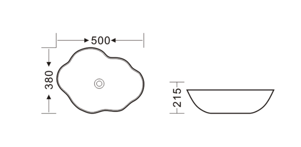 Раковина-чаша Bronze de Luxe черная, 500х380х130