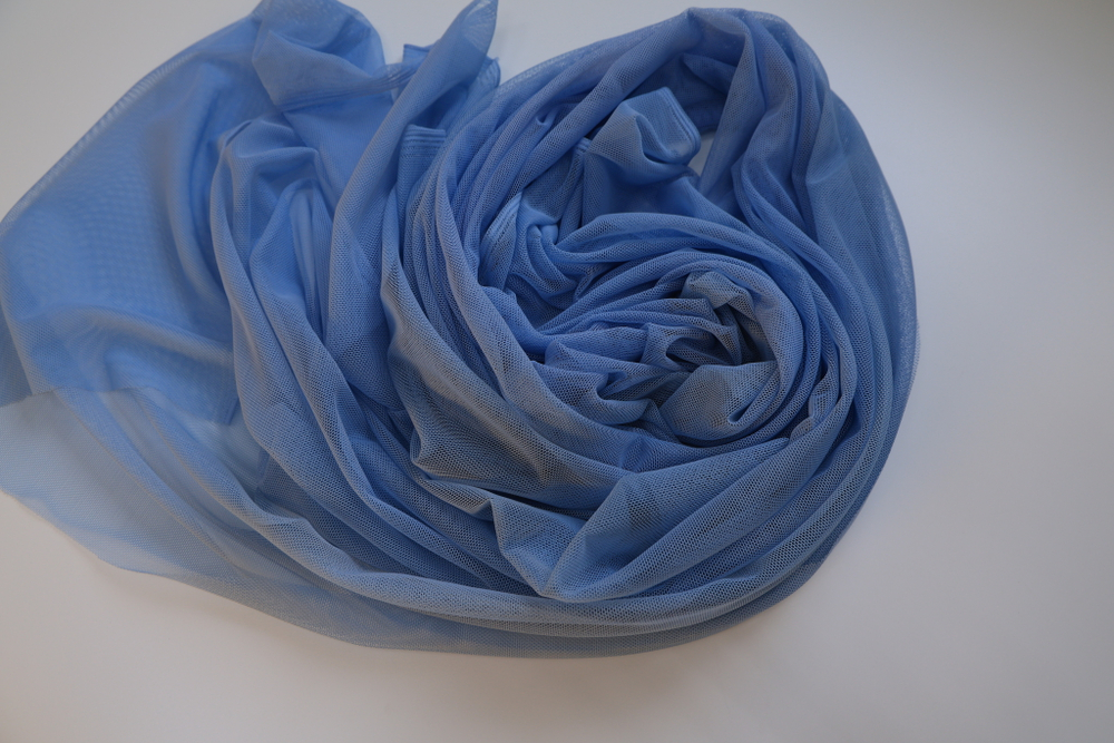 Сетка трикотаж голубая