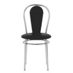 Стулья для столовых, кафе, дома "Florino", комплект 2 шт., хромированный каркас, кожзам черный