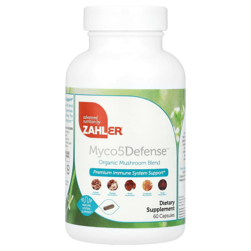 Zahler, Myco5Defense ™, смесь органических грибов, 60 капсул