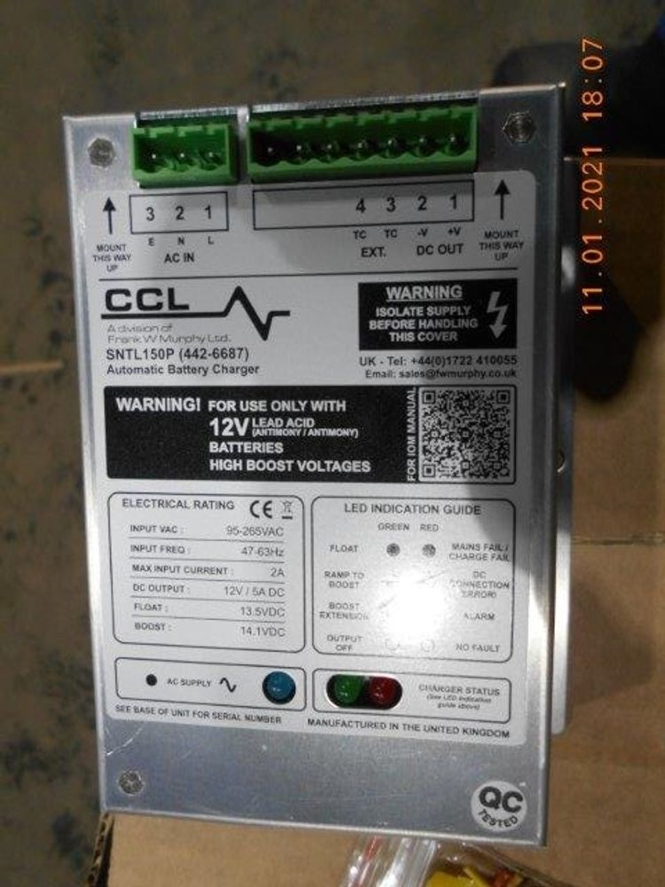 Блок подзарядки аккумулятора (для свинцово-кислотных АКБ) / BATTERY CHARGER SNTL150-P 12V 5A АРТ: 10000-61770 Блок подзарядки аккумулятора (для свинцово-кислотных АКБ) / BATTERY CHARGER SNTL150-P 12V 5A АРТ: 10000-61770