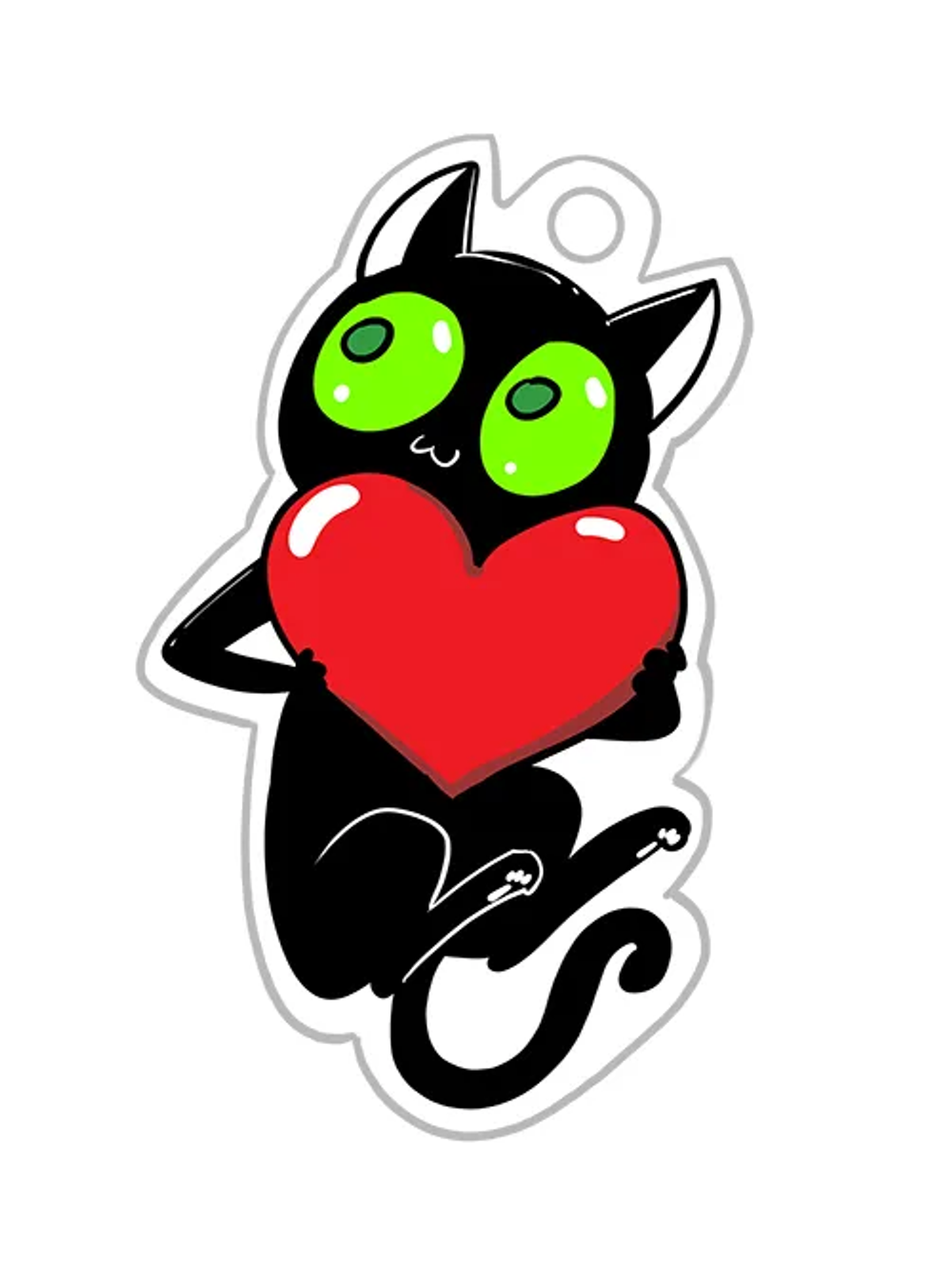 Брелки акриловые "Кошки-мышки". Кот, робот, сердце и космонавт