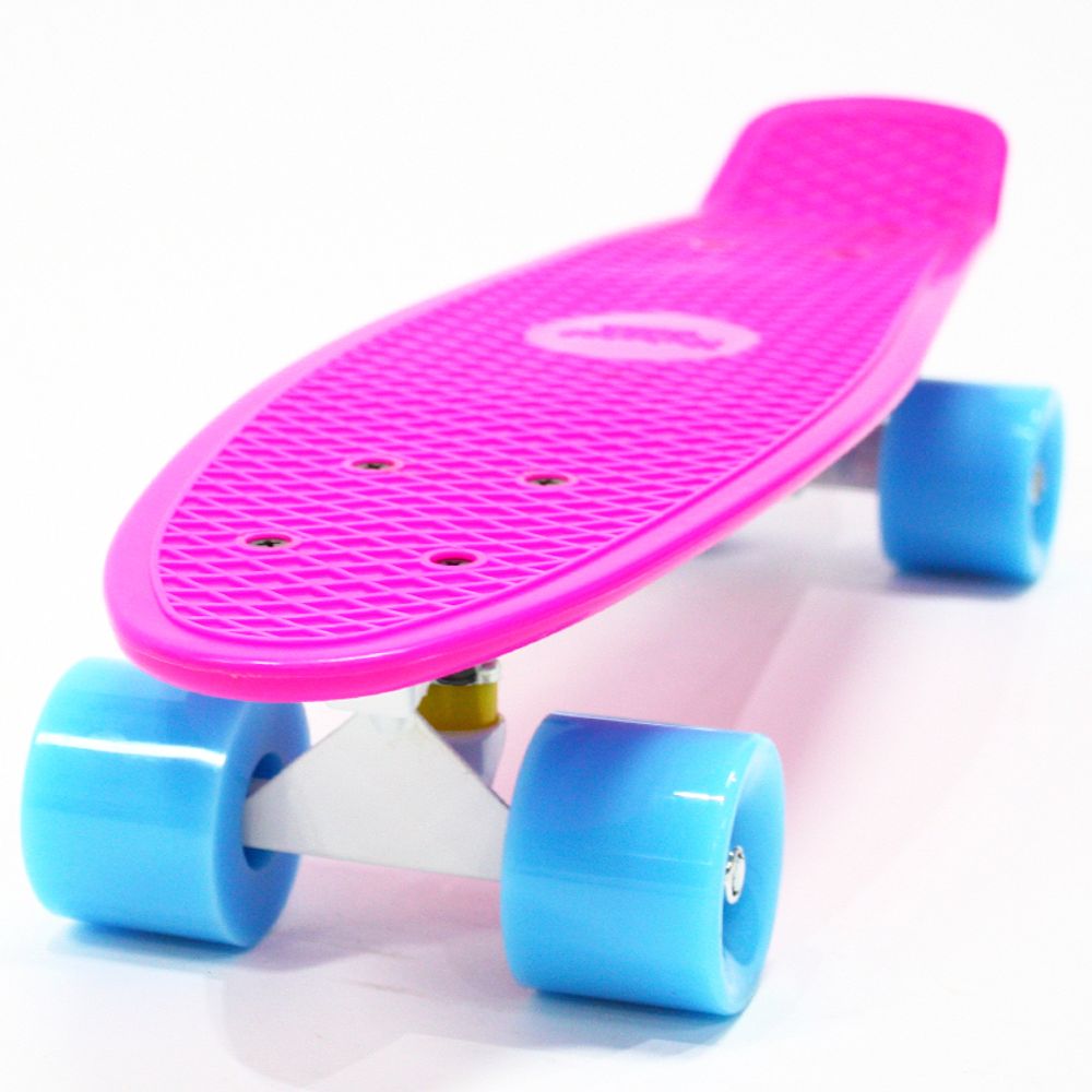 Пенни борд Hubster Cruiser 22 розовый с голубыми колесами