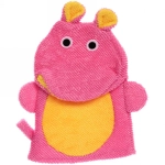 Мочалка-варежка для тела детская «Water Magic - Бегемотик Лэсси», цвет розовый, 17*23 см (ZIP пакет)