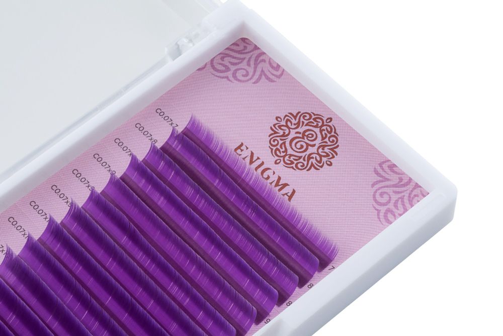 Фиолетовые Purple ресницы Enigma MIX - 6 линий