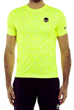 Теннисная футболка Hydrogen Allover Tennis Tech T-Shirt - fluo yellow