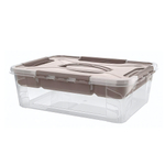 Ящик универсальный с замками и вставкой- органайзером "grand box", 390х290х124мм, 10л (коричневый)