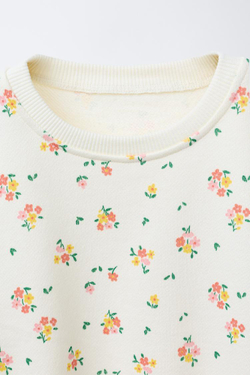 ZARA КОМПЛЕКТ ИЗ ТОЛСТОВКИ И ЛЕГГИНСОВ КЛЕШ В РУБЧИК С ПРИНТОМ, ЭКРЮ