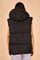 Qadın üçün qolsuz, papaqlı, uzun qara jilet 10801060