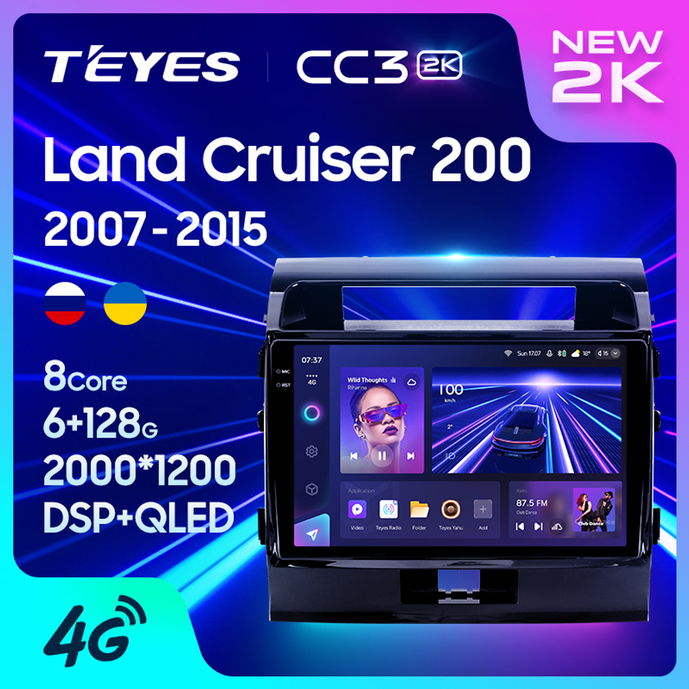 Teyes CC3 2K 10,2"для Toyota Land Cruiser 200 2007-2015