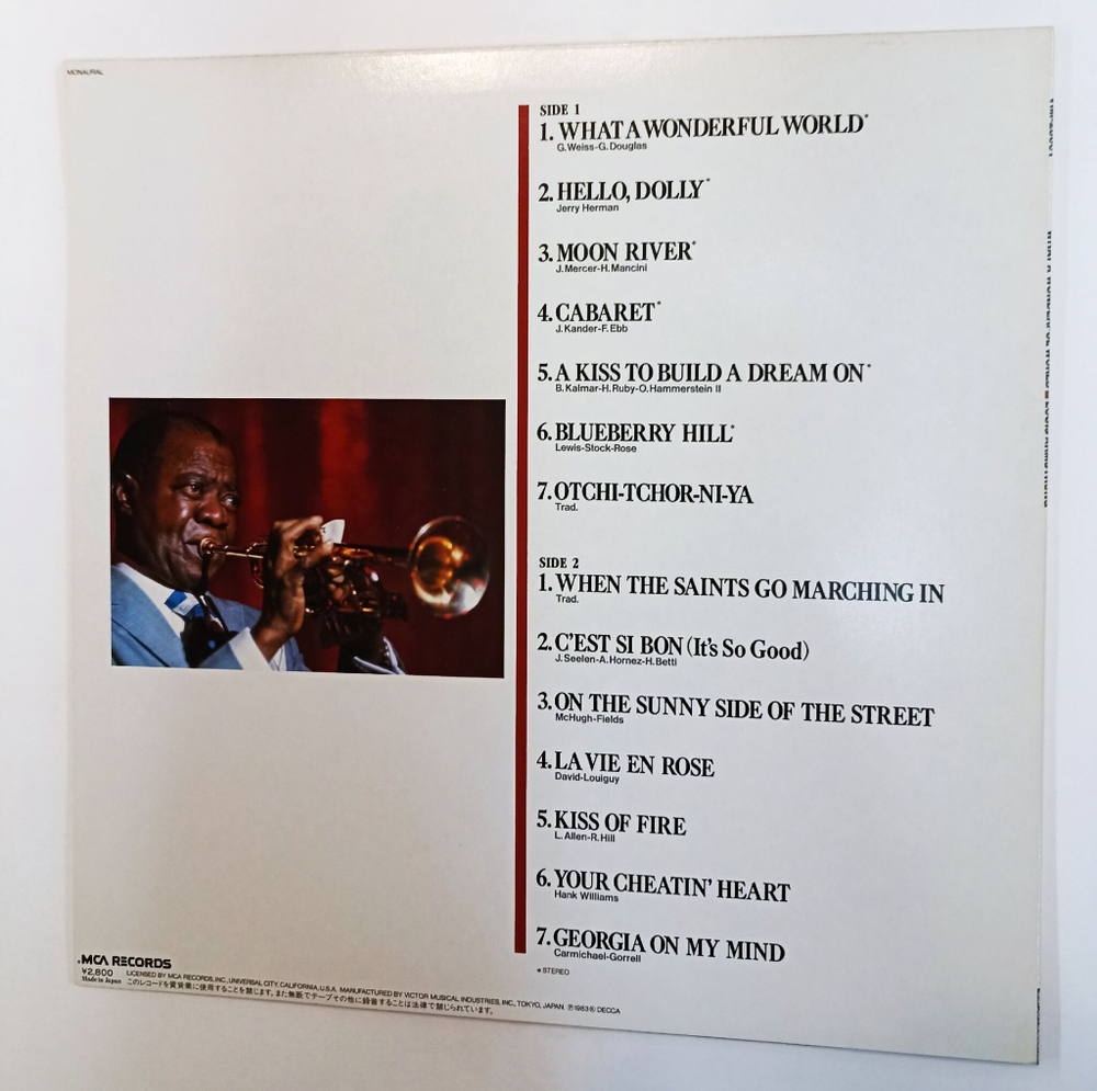 Винтажная виниловая пластинка LP Louis Armstrong What A Wonderful World (Japan 1983) (No Obi)