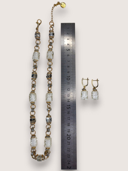 Комплект колье и серьги муранское стекло