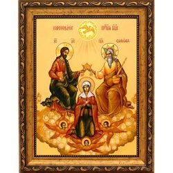 Коронование Пресвятой Богородицы. Икона на холсте.